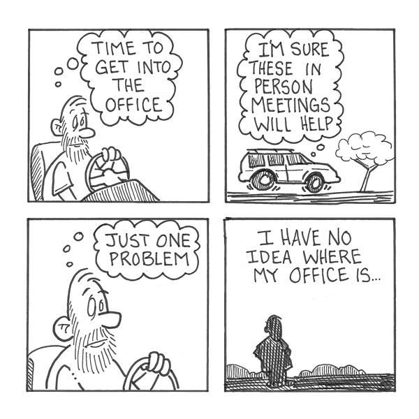 A comic about returning to office